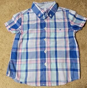 Kids Plaid Shirt - Blue, Pink, and White